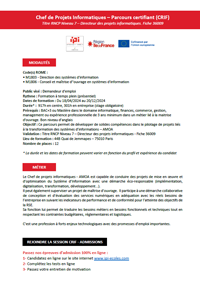 Chef de projets informatiques CRIF